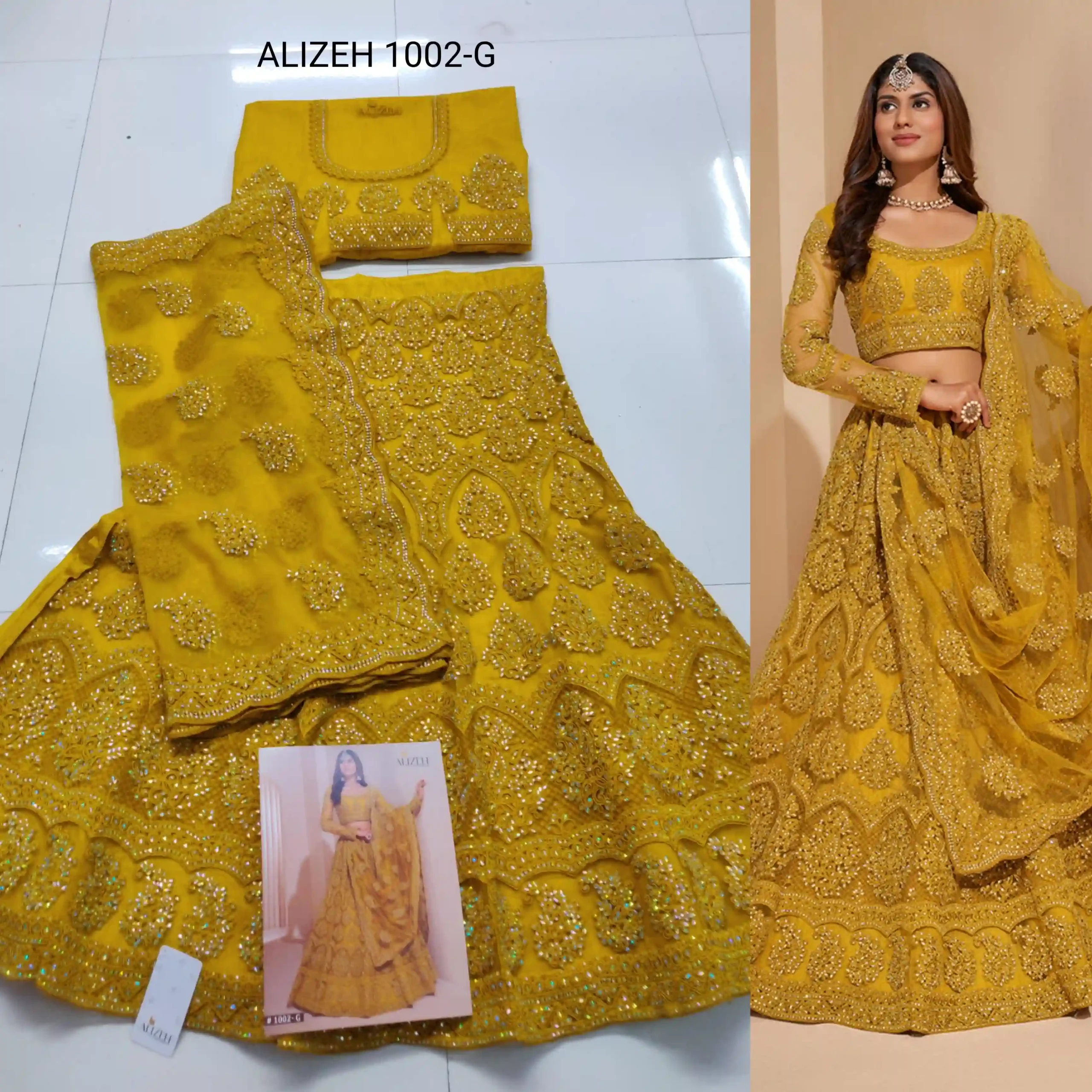 Alizeh Heritage Colour Saga 1002 Colours Butterfly Net Wholesale Lehenga Catalog — Wholesale Lehenga, Alizeh wholesale from Surat - Gallery Image 3